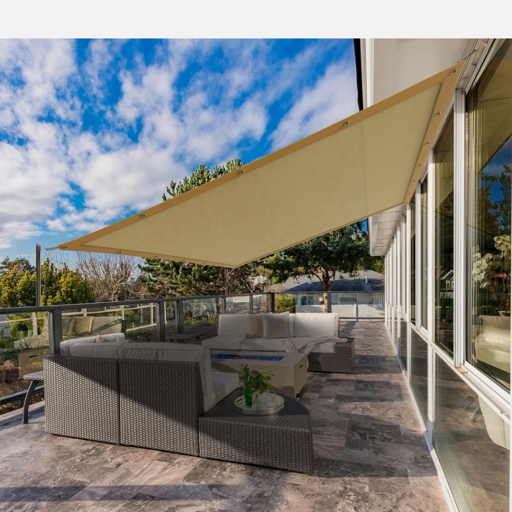 Sun Shade Sail 12' x10' UV Blocking Outdoor Shades for Patio Porch Garden
